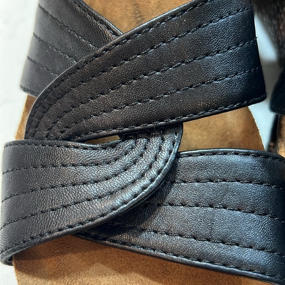 Sofft Leather Clarissa Wedge Heels padded insole Woven details Size 11W - Picture 11 of 16